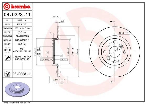 Mazda Arka Fren Diski UV Kaplamalı BREMBO