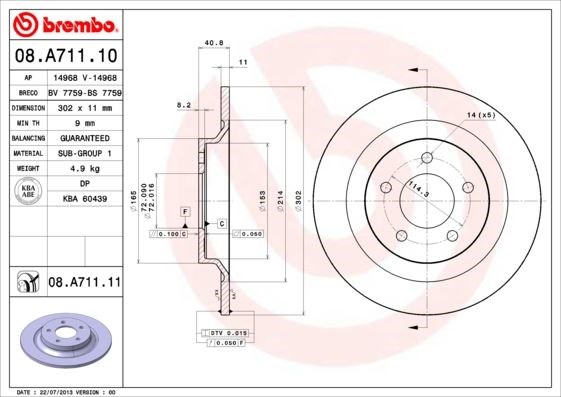 Mazda 5 Arka Fren Diski Dolu Tip BREMBO
