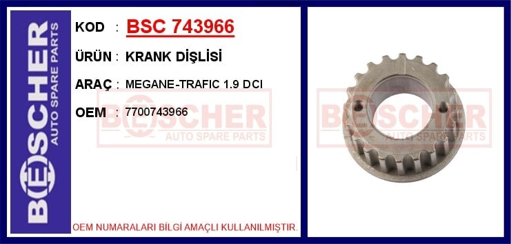 Renault Megane Krank Dişlisi 1.9 DCI BESCHER