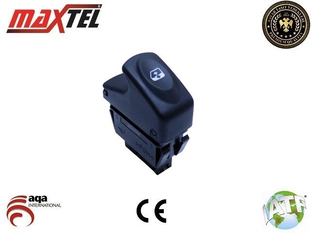 Renault Megane 1 Clio Kangoo Cam Kaldırma Anahtarı Sağ 6 Pin Siyah MAXTEL