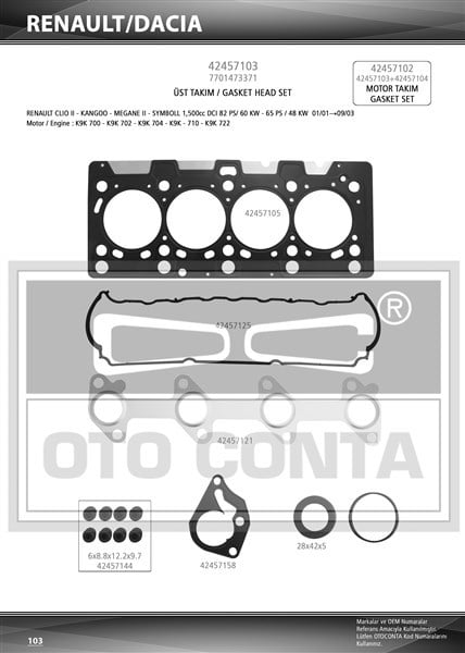 Renault Megane II Clio II Scenic II Kangoo Clio Symbol I Nissan Micra III... OTOCONTA