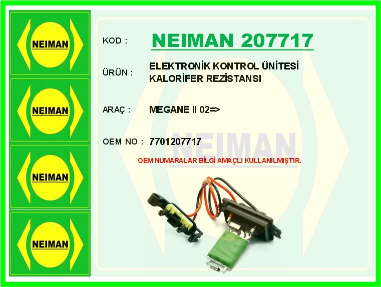 Renault Megane 2 Elektronik Kontrol Ünitesi Kalorifer Rezistansı BESCHER