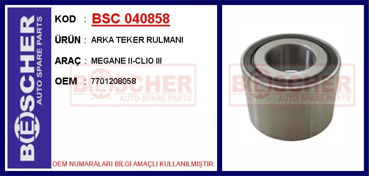 Renault Megane 2 Clio 3 Arka Teker Rulmanı BESCHER