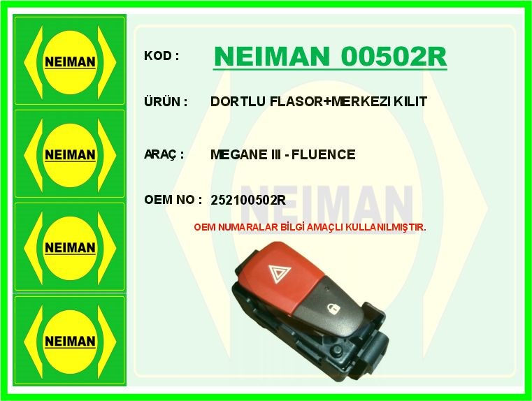 Renault Megane 3 Dörtlü Flaşör Merkezi Kilit BESCHER