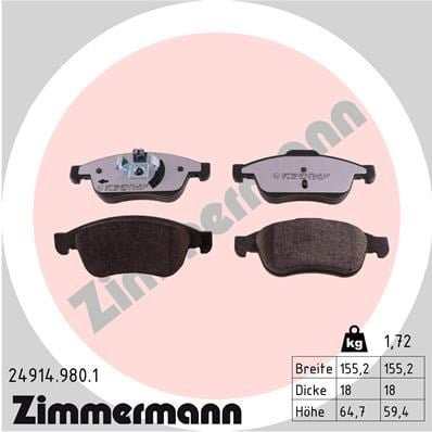 Renault Megane III Ön Fren Balatası ZIMMERMANN