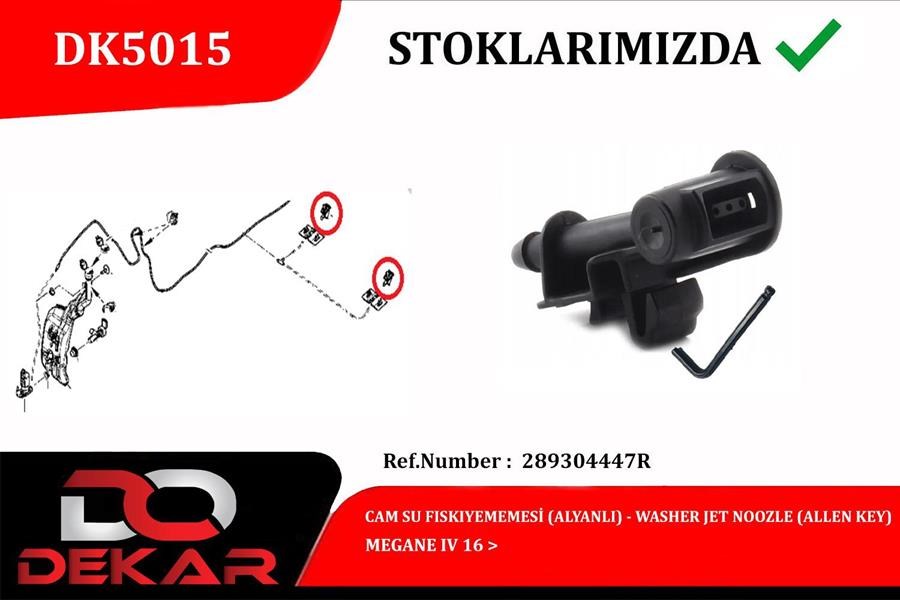 Megane IV Cam Su Fıskiye Memesi Alyanlı DEKAR