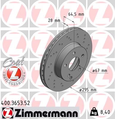 Mercedes W204 S204 C204 W212 S212 A207 R172 Ön Fren Diski ZIMMERMANN