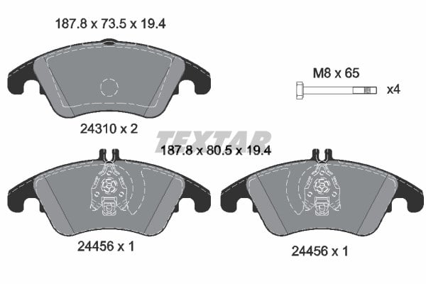 Mercedes W204 S204 C204 C218 W212 C207 Ön Fren Balatası TEXTAR
