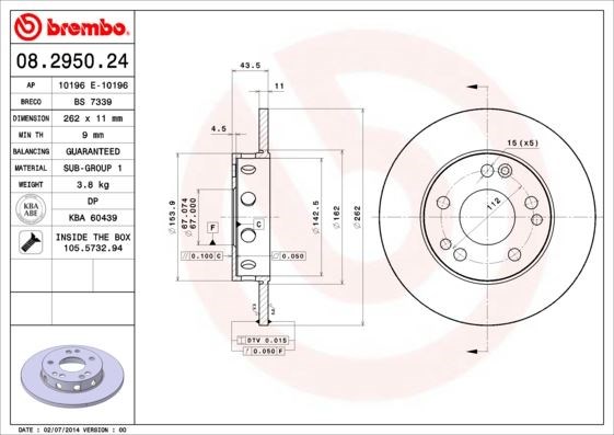 Mercedes 190 W201 Ön Fren Diski BREMBO