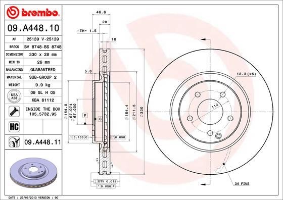 Mercedes W203 CL203 S203 C209 A209 Ön Fren Diski BREMBO