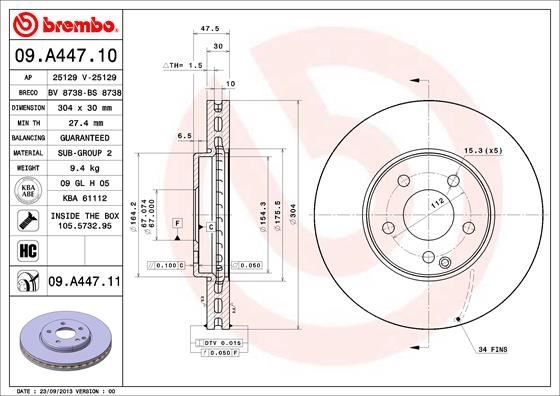 Mercedes E-Class W211 S211 Ön Fren Diski 4-Matic BREMBO