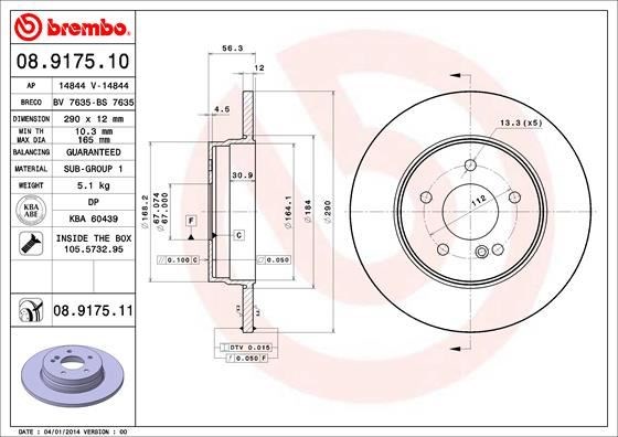Mercedes E-Class W210 S210 Arka Fren Diski BREMBO