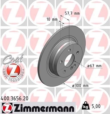 Mercedes W204 S204 C204 C207 A207 Arka Fren Diski ZIMMERMANN