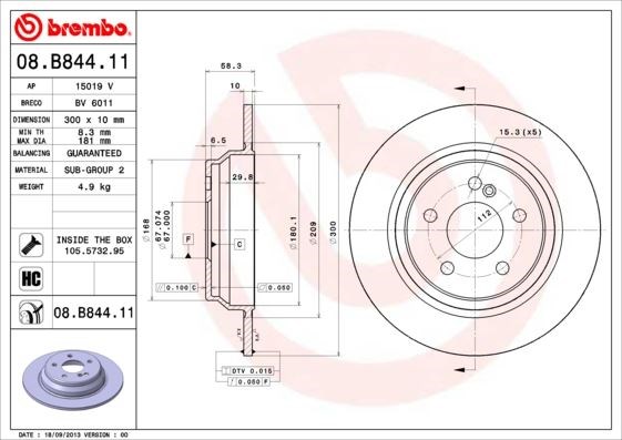 Mercedes SL-Class R230 Arka Fren Diski BREMBO
