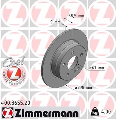 Mercedes C-Class W204 S204 C204 Arka Fren Diski ZIMMERMANN