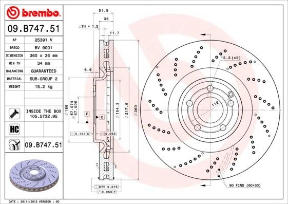 Mercedes CLS-Class C218 X218 Ön Fren Diski BREMBO