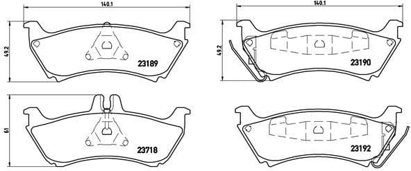 Mercedes ML-Class W163 Arka Fren Balatası BREMBO