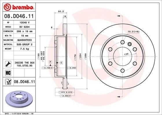 Mercedes Sprinter B907 B910 Arka Fren Diski Elektronik Park Frenli BREMBO