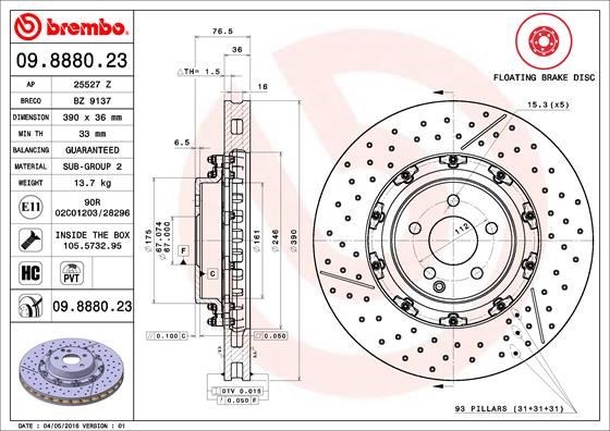 Mercedes-Benz Ön Fren Diski Floating BREMBO