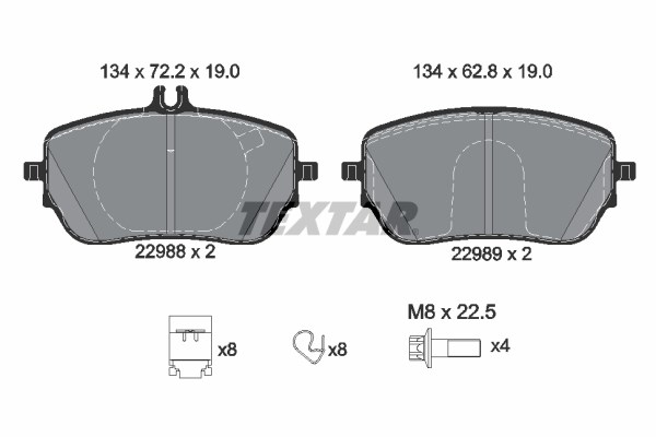 Mercedes W177 V177 W247 C118 X118 H247 Ön Fren Balatası TEXTAR