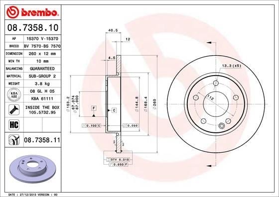 Mercedes A-Serisi W168 Ön Fren Diski BREMBO