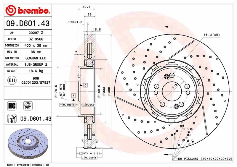 Mercedes-Benz Ön Fren Diski Dual Cast BREMBO