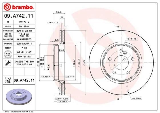 Mercedes W202 Arka Fren Diski BREMBO