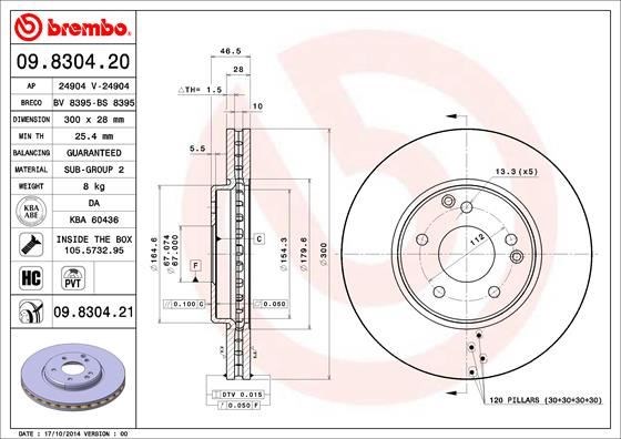 Mercedes W203 Ön Fren Diski BREMBO