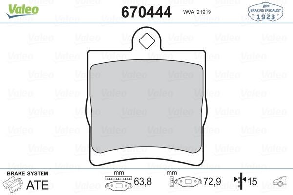 Mercedes W203 Arka Fren Balatası VALEO