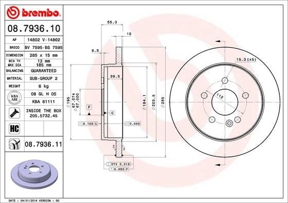 Mercedes ML-Serisi W163 Arka Fren Diski BREMBO