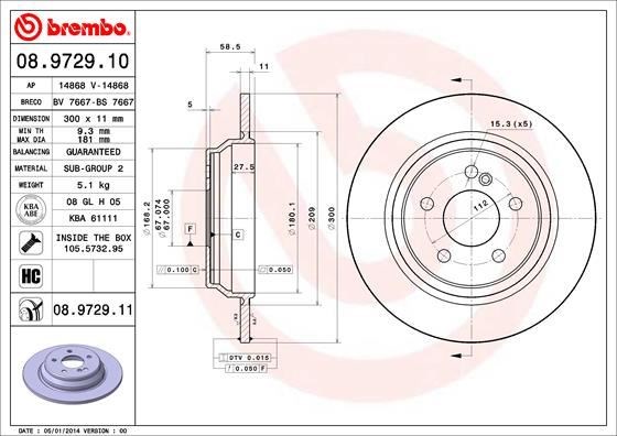 Mercedes S-Class W220 Arka Fren Diski [98>05] BREMBO