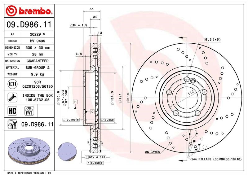 Mercedes A-Class B-Class CLA Fren Diski BREMBO