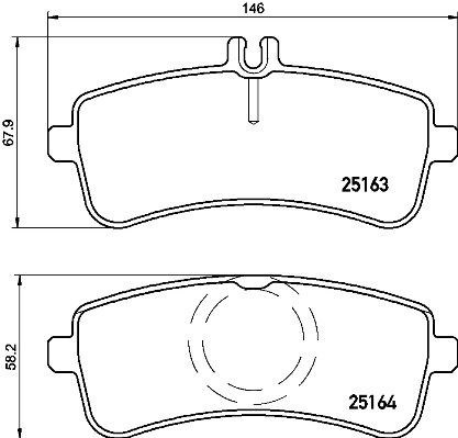 Mercedes W205 W222 C217 C190 X290 R190 Arka Fren Balatası BREMBO