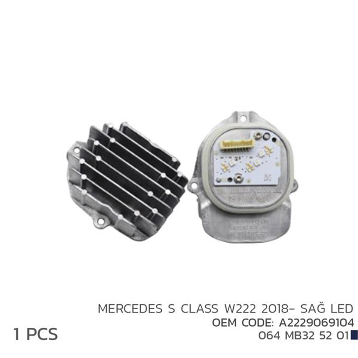 Mercedes S Class W222 (2018-) Sağ Led Modül A2229069104