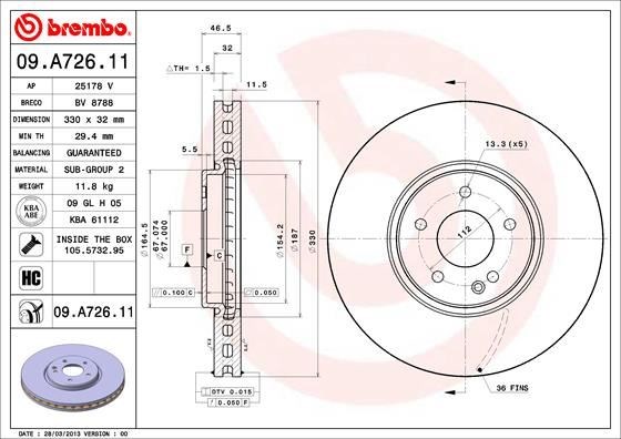 Mercedes-Benz Ön Fren Diski UV Kaplamalı BREMBO