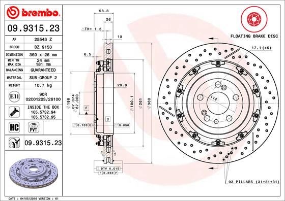 Mercedes-Benz Arka Fren Diski Floating BREMBO