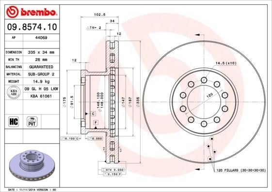 Mercedes-Benz Actros MP4 Fren Diski BREMBO