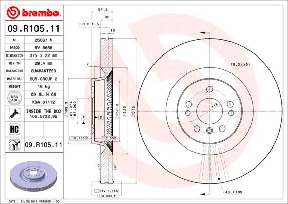 Mercedes GL-Class X164 Ön Fren Diski 4-Matic BREMBO