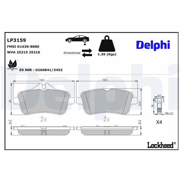 Mercedes W176 Arka Fren Balatası DELPHI