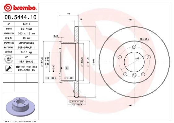 Mercedes-Benz Ön Standart Fren Diski BREMBO