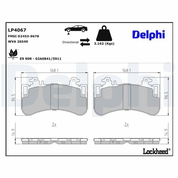 Mercedes X294 Ön Fren Balatası DELPHI