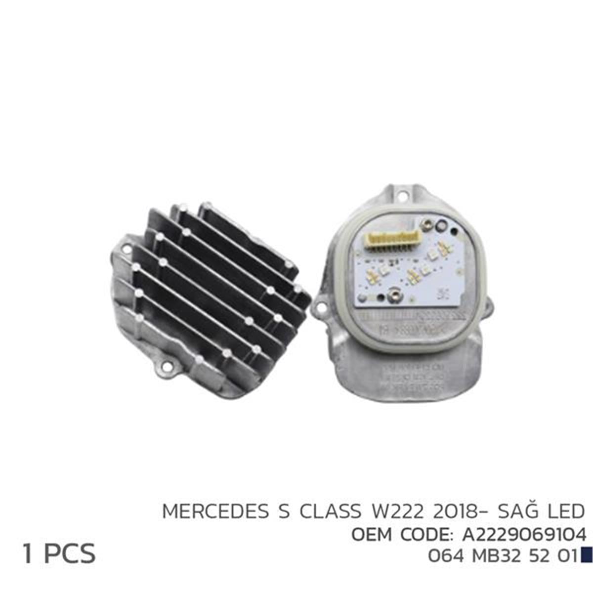 Mercedes S Class W222 (2018-) Sağ Led Modül A2229069104