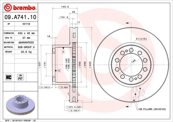 Mercedes-Benz Actros Ön Fren Diski BREMBO