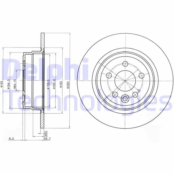 Rover Group 75 MG ZT MG ZT-T Arka Fren Diski Deliksiz DELPHI