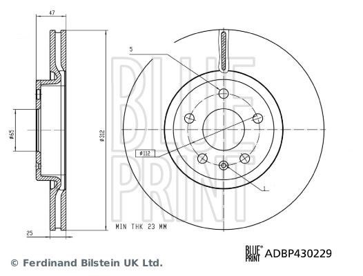 MG HS Ön Fren Diski Hava Kanallı BLUEPRINT