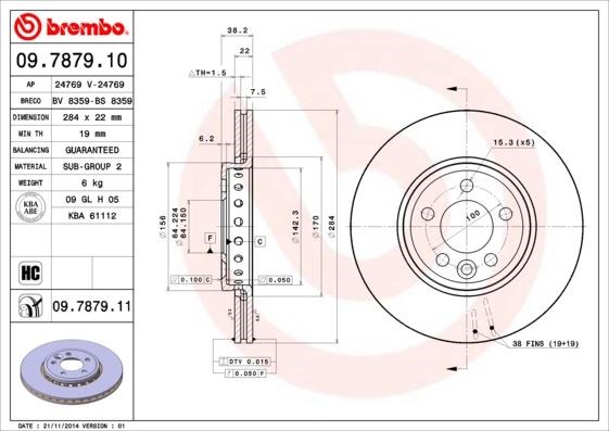 MG Ön Fren Diski UV Kaplamalı BREMBO