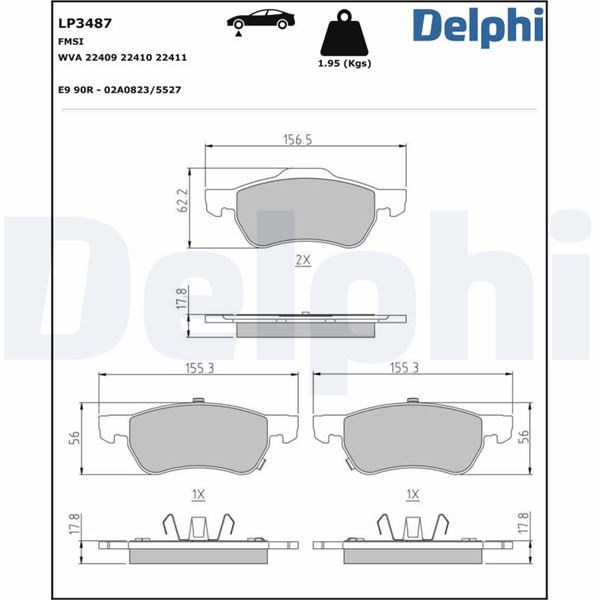 MG 350 5 ZS GT Ön Fren Balatası DELPHI