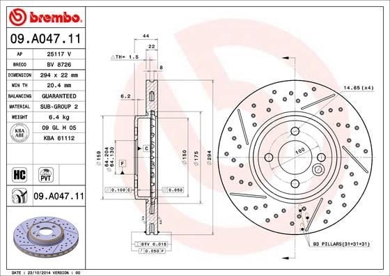 Mini Ön Fren Diski UV Kaplamalı BREMBO
