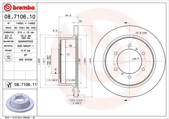 Mitsubishi Arka UV Kaplamalı Fren Diski BREMBO