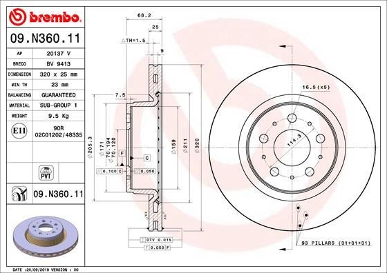 Tesla Model 3 Ön Fren Diski Kaplamalı BREMBO